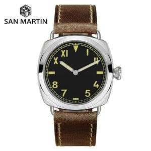 SAN MARTIN SS RADIOMIR DIVER PT5000/SW200 • CALI BLACK/GREEN | ARABIC BLUE/GREY