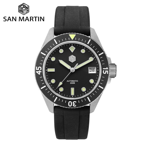 SAN MARTIN SS COMBAT SUB SUPEROCEAN DIVER NH35 • BLACK