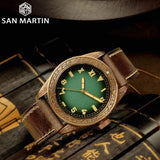 SAN MARTIN BRONZE ENGRAVING-PATTERNED DIVER PT5000/SW200 • GREEN | BLACK | BROWN | BLUE