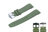 RUBBER CURVED-END CUSTOM MADE GREEN (FOR SEIKO SKX) • 22mm