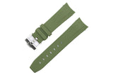 RUBBER CURVED-END CUSTOM MADE GREEN (FOR SEIKO SKX) • 22mm