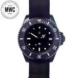 MWC PVD MILITARY DIVER NO LOGO WATCH WITH SILVER ROUNDED INDICES 300M